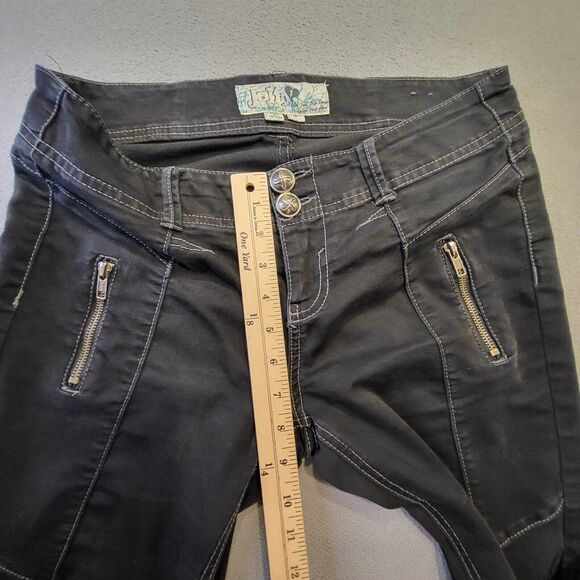 Jolt Juniors Size 9 Black Skinny Leg Stretch Pants Zipper Pocket - Picture 7 of 10